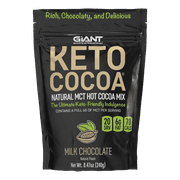 Giant Sports Keto Cocoa Sugar-Free Hot Cocoa with MCTs, Milk Chocolate Flavor, 20 Servings
