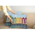 thumbnail image 2 of Ambesonne Landscape Throw Pillow Cover 2 Pack, Colorful Cabins Sea, 16", Multicolor, 2 of 7