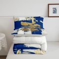thumbnail image 5 of Homewish Navy Abstract Stripes Twin Comforter Sets,Geometric Artwork Bedding Set,Light Gray Reversible,2pcs,1 Comforter and 1 Pillowcase, 5 of 7