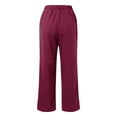 thumbnail image 5 of JIAYUE Women's Pants Ankle-Length High Waist Wide Leg Trousers Stretch Comfortable Elastic Waist Flowy Business Palazzo Casual Bottoms For Women, 5 of 5