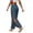 Navy, variant on Levmjia Women Solid Color Side Slit Wide Leg Pants High Waisted Elastic Waist Casual Yoga Trousers for Summer Beach Vacation