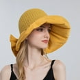 thumbnail image 7 of IDALL Sun Hat Visor Hats Women Outdoor Sunscreen Sun Hat All Match Tethered Large Brimmed Sun Hat Beach Hat Summer Hats Yellow One Size, 7 of 7