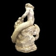 thumbnail image 2 of Homestyles 18 in. Sexy Merman & Mermaid on the Oceans Rock in Antique White Finish Nautical Garden Beach Statue, 2 of 7