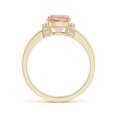 thumbnail image 2 of ANGARA Natural Cushion 1.8 ct Morganite Ring with Diamond Collar in 14K Yellow Gold for Women | Birthday, Anniversary, Jewelry Gift for Women | Natural Morganite Ring, 2 of 10