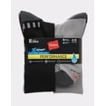 thumbnail image 4 of Hanes X-Temp Men's Performance Crew Socks, 6-Pairs Black/White/Grey 6-12, 4 of 5