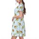 thumbnail image 2 of Easygdp Cartoon Sea Turtle para Vestido Transpirable de Mujer, Vestido Suelto de Manga Corta con Pliegues y Bolsillos para el Verano, 2 of 6