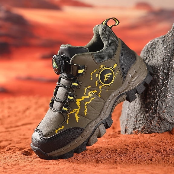 Kids Leather Outdoor Non-Slip Sneakers Boys Girls Unisex-Child Comfortable Athletic Running Walking Shoes Children Climbing Hiking Shoes