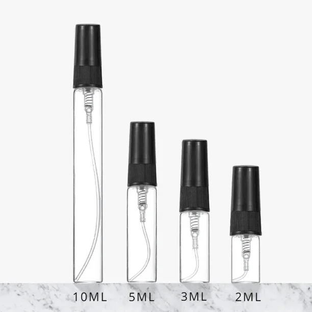 1 Uds 2/3/ 5/10m Mini botellas de vidrio con botella atomizadora en aerosol Perfume de viaje portátil envases cosméticos transparentes recargables