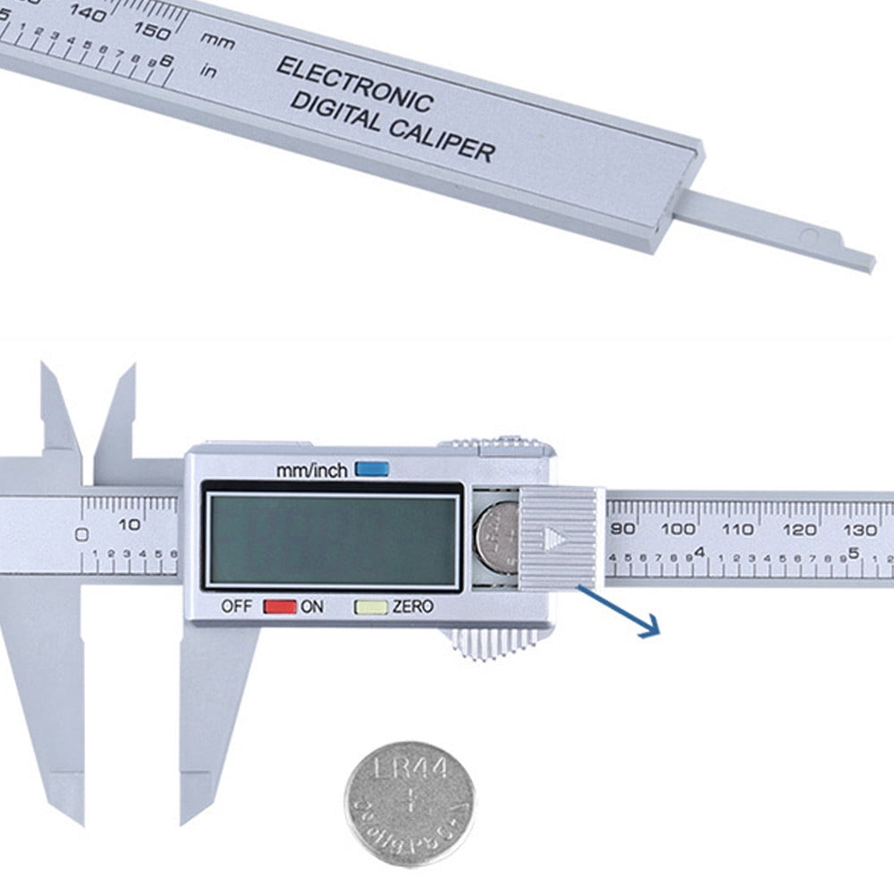 Cadorn All - Plastic 0 - 150mm Digital Caliper, Silver, Electronic Measuring Tool with LCD Display