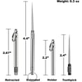 thumbnail image 4 of 4 Pieces Portable Titanium Toothpick, Premium Grade Metal Toothpicks with Protective Holder Pocket Toothpicks with Key Ring Toothpick for Outdoor Picnic and Camping, 4 of 5