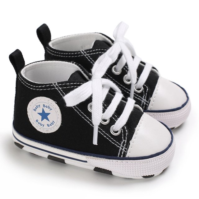 Walkers Zapatillas De Lona De Moda Para Bebés Recién Nacidos Niños Primeros Pasos Zapatos De Suela Suave Antideslizante Mocasines (0-18 M)