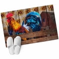 thumbnail image 6 of Farmhouse Rooster Bathroom Rug Washable 2x3 Entryway Rug Non Slip Vintage Farm Chicken Sunflower Wooden Front Door Mat Low Pile Indoor Doormat Throw Floor Carpet for Kitchen Bedroom Entrance, 6 of 8