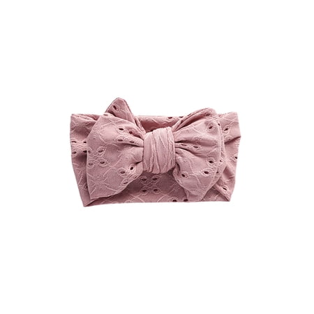 

TFFR Newborn Baby Hair Band Embroidered Lace Hollow Hole Stretch Bow Headband Photo Props Birthday Present