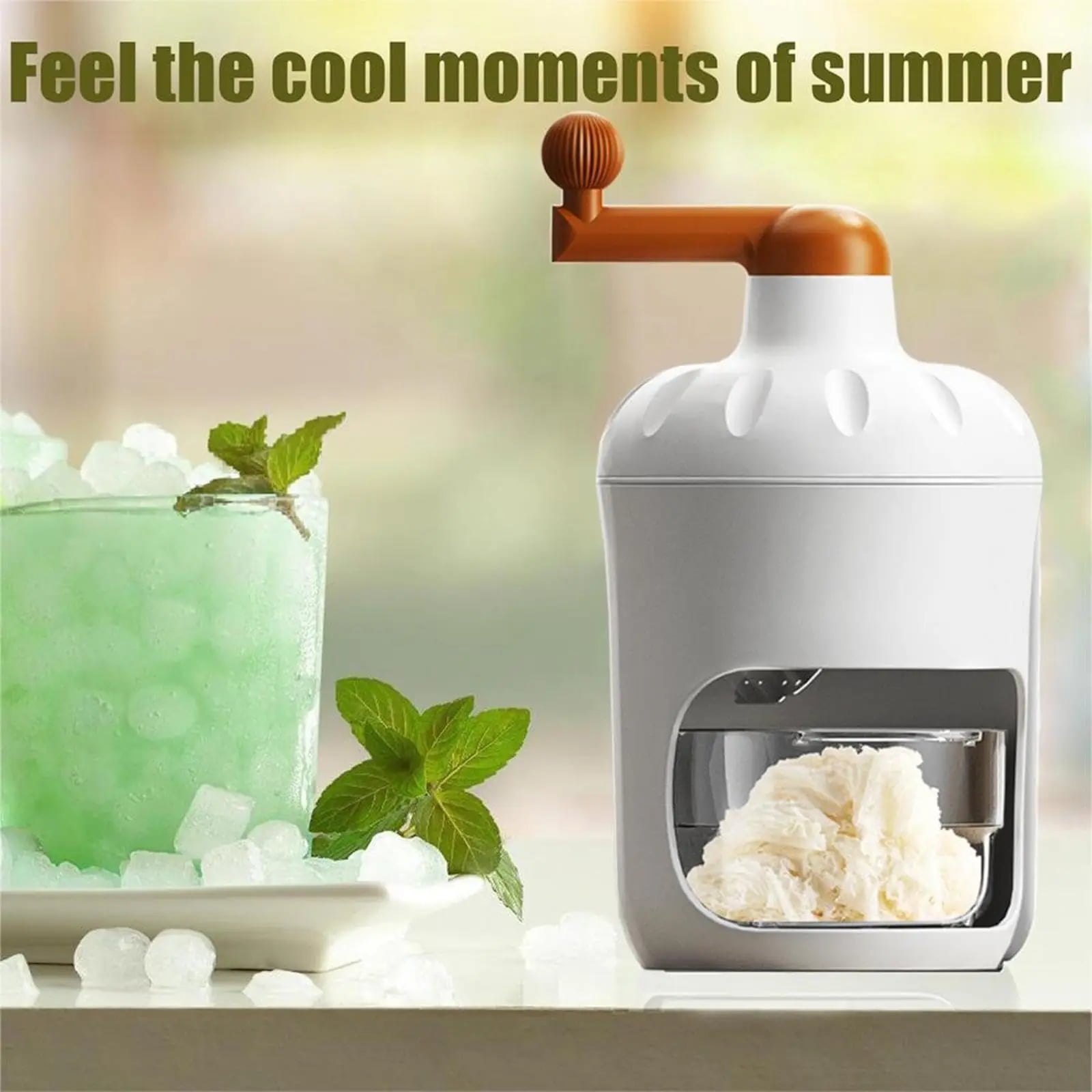Manual Shaved Ice Maker Machine and Snow Cone Machine for making Snowcones Ice Cream and Slushy with Ice Cube Trays-BPA Free