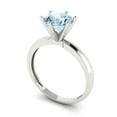 thumbnail image 2 of 1.5 ctw Solitaire Anniversary Ring for Women | Round Cut Simulated Blue Diamond | Hyperallergenic Solid 18K White Gold, 2 of 5