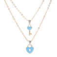 thumbnail image 1 of 1 par de collares con colgante de pareja, cadena de clavícula en corazón romántico para amantes Azul Zulema Pareja colgante collares, 1 of 6