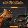 thumbnail image 6 of Luku 4 in 1 Ride on Excavator & Bulldozer, 12V Kids Electric Vehicle with Remote Control, Yellow, 6 of 6