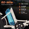 thumbnail image 5 of MOONCOOL Folding Electric Tricycle for Adults, 20" x 4" Fat Tire Electric Trike, 48V Peak 1092W  Electric Bicycle, 3 Wheels 7 Speed Ebike w/ 14.5Ah Removable Battery& Speed Differential Mechanism, 5 of 13