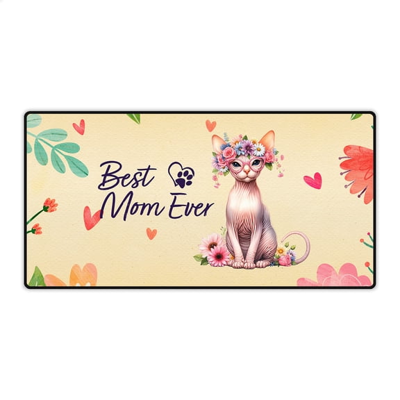 Best Sphynx Mom Ever Happy Mother's Day Desk Mat Full Keyboard Mouse Pad Cat Lover Kitten Owner Gifts Idea Large Mousepad - 02002
