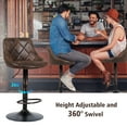 thumbnail image 6 of Costway Set of 2 Adjustable Bar Stools Swivel Bar Chairs Hot-stamping Cloth Retro Brown Low Back, 6 of 12
