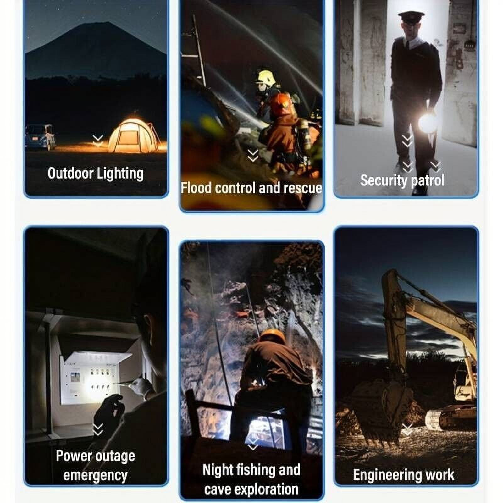 300000LM Solar/USB Rechargeable LED Spotlight Flashlight Searchlight Handheld