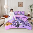thumbnail image 3 of Homewish Halloween ABC Print A Full Size Comforter Sets,Personalized Monogrammed Gifts Bedding Comforter Set,Halloween Reversible,3 Pieces,1 Comforter and 2 Pillowcases, 3 of 7