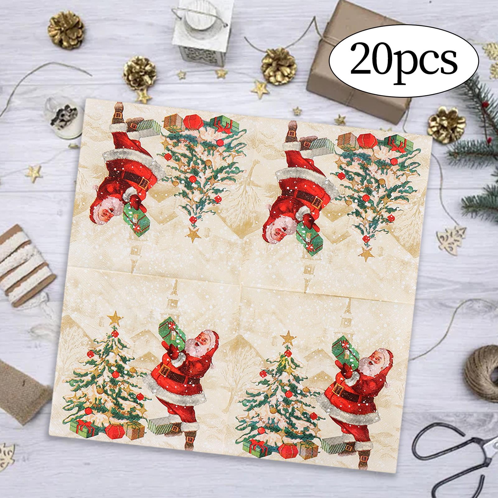Servilletas de papel navideñas, servilletas para invitados, servilletas
