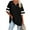 Black, variant on Half Sleeve V Neck Casual Oversized Women's T-shirt