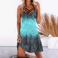 thumbnail image 1 of ICHUANYI Clearance Women's Summer Fashion Printed Sleeveless Suspenders Pullover Dress(Light Blue, L) ICHUANYI WER2023080801871, 1 of 5