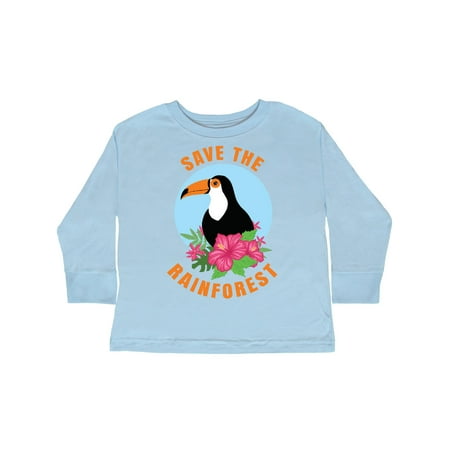 

Inktastic Save the Rainforest Toucan Illustration Gift Toddler Boy or Toddler Girl Long Sleeve T-Shirt