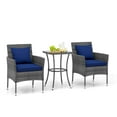 thumbnail image 2 of Costway 3 PCS Patio Furniture Set witn Cushioned Patio Chairs & Tempered Glass Coffee Table Navy, 2 of 10