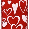 thumbnail image 3 of Homeford Valentine's Glittered Hearts Satin Wired Ribbon, 2-1/2-inch, 10-yard, Red, 3 of 3