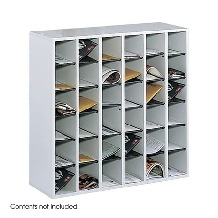 - Safco 7766GR Mail Sorters Wood 36 Compartment Mail Sorter