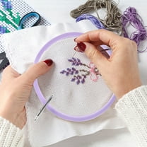 KALLORY 2pcs Round Plastic Embroidery Hoop Set, 5 inch and 7.25 inch Small Hoops for Cross , Sewing, Crafting and Projects