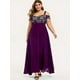 thumbnail image 4 of Vestido Maxi De Un Hombro De Encaje De Contraste Y Gasa, Talla Grande, Vestido Largo Y Fluido De Cintura Alta Para Mujer, 4 of 4