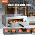 thumbnail image 2 of VEVOR Electric Countertop Pizza Oven 12-inch, 1500W Commercial Pizza Oven with 0-60 Minutes Timer, Stainless Steel Pizza Maker with Removable Crumb Tray for Commercial and Home Use, ETL Certified, 2 of 9