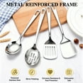 thumbnail image 2 of 4 Pcs Cooking Utensils Set, TAIMASI Stainless Steel Kitchen Utensils, Kitchen Tools Set Include Solid & Slotted Turner Wok Spatula, Serving Spoon, Home Essentials Kitchen Gadgets Accessories, 2 of 7