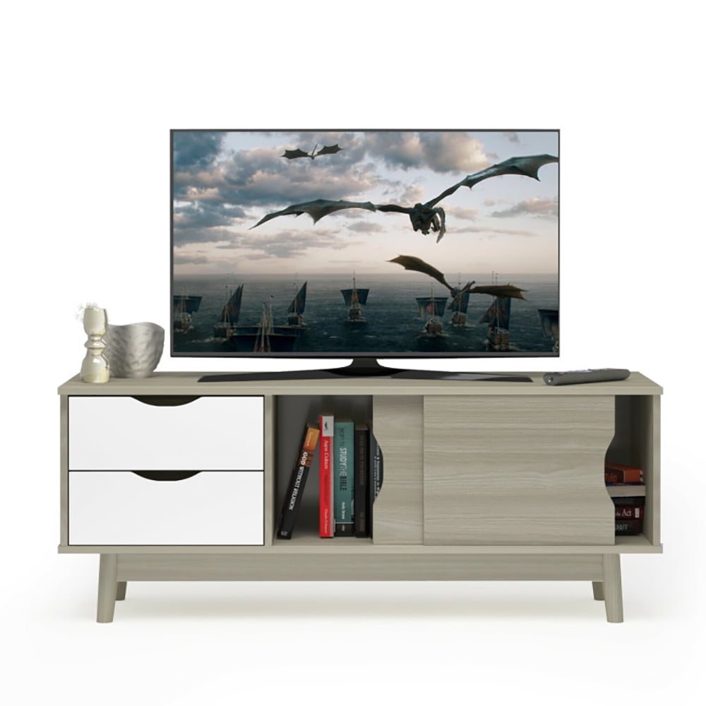 Finihen TV Stand, TV Cabinet, TV Stand for TV Up to 60 Inch Media Console Table Storage with Doors, Media Entertainment Center with Storage, for Living Room, Bedroom, Gray