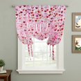 thumbnail image 2 of Valentine's Day Balloon Curtains for Living Room/French Door, Pink Love Heart Glitter Romantic Tie Up Curtains 63 Inch Length Energy Saving Kitchen Curtains Shades for Windows 42"x63", 2 of 8