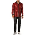 thumbnail image 2 of Lars Amadeus Shiny Metallic Shirts for Men's Long Sleeves Glitter Party Disco Collared Shirts XL Red, 2 of 6