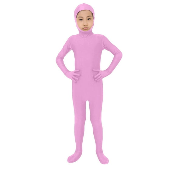 Otqutp Kids High Stretch Spandex Halloween Bodysuit Open Face Unitard Child Stage Performance Full Body Skin Suit Suit