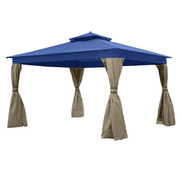 Garden Winds Replacement Canopy Top Cover for the Allen and Roth Finial Gazebo - True Navy