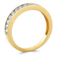 thumbnail image 2 of Wellingsale Ladies Solid 14k Yellow Gold Polished Baguette Channel Set CZ Cubic Zirconia Semi Eternity Wedding Ring Band - Size 7.5, 2 of 4