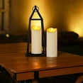 thumbnail image 4 of Homemory 6"x3" Outdoor Waterproof Flameless Candles, LED Candles, Battery Operated Candles with Remote and Timers, Electric Fake Plastic Pillar Candles, Ivory White, Set of 2, 4 of 10