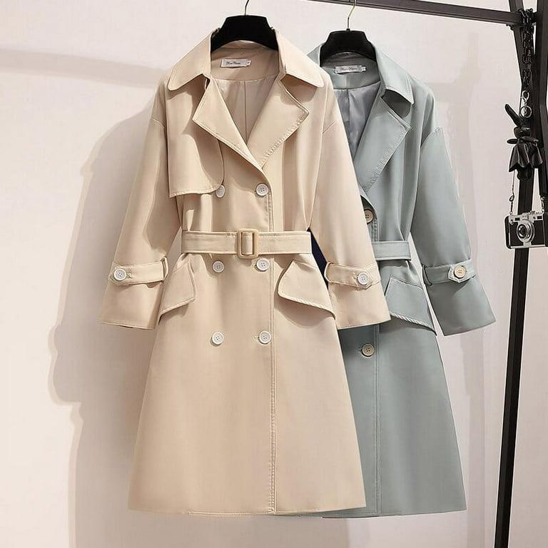 Stylish Double Breasted Long Trench Coat Buttons For Women Khaki Slim Belt  Cloak Windbreaker In Plus Size Perfect For Spring And Autumn P194 T200828  From Xue04, $42.3
