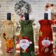 thumbnail image 1 of Precio al por mayor decoración navideña dibujos animados Santa adornos lino vino tinto champán Navidad Gnomo botella de vino cubierta, 1 of 4