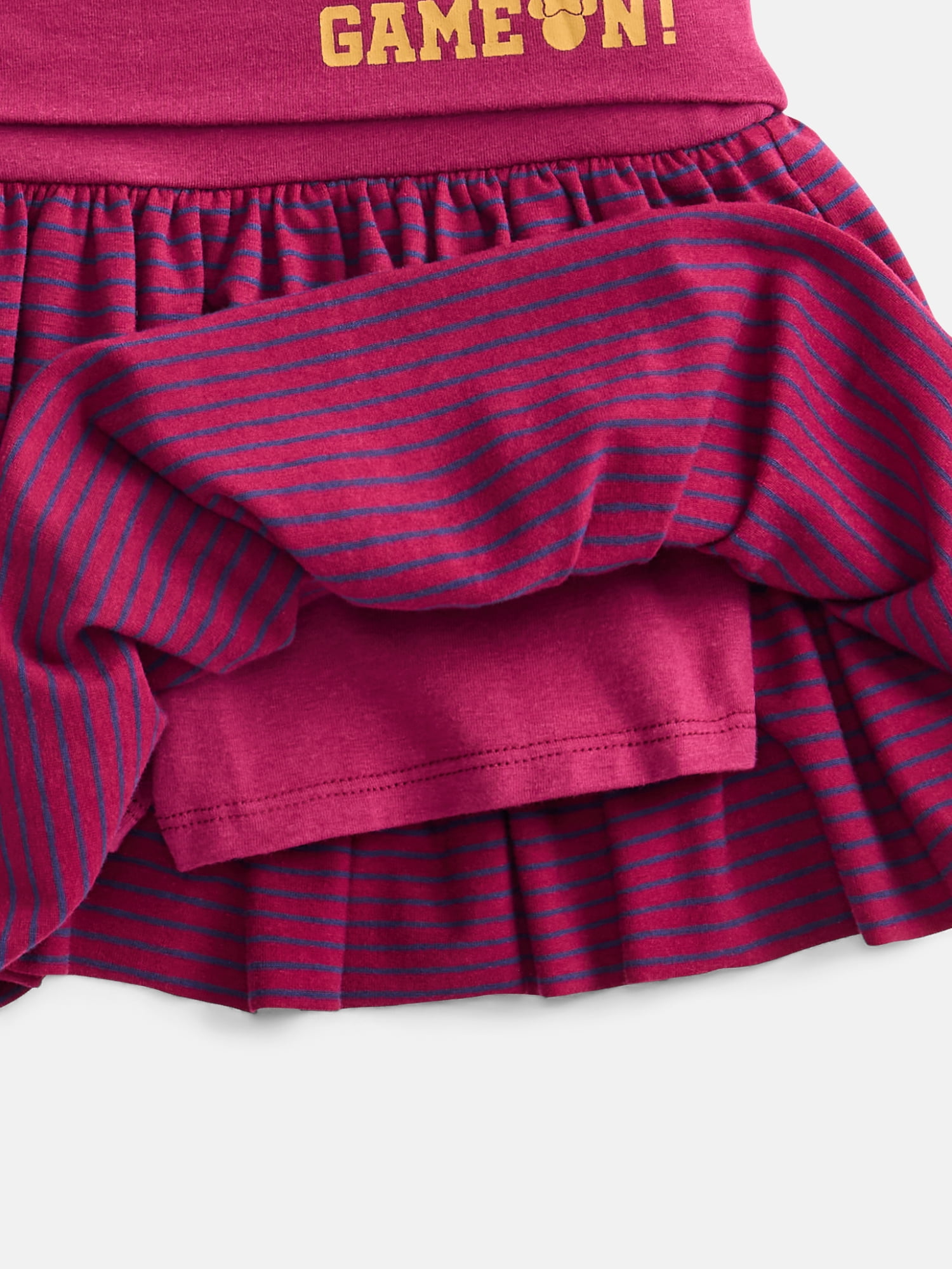 Minnie Mouse Girls' Varsity Stripe Tiered Ruffle Skort, Sizes 4-16