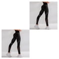 thumbnail image 4 of Sonducket Mujeres Fitness Leggings Yoga Gym Ejercicio de adelgazamiento Transpirable Pantalones absorbentes de sudor Casual Running Girls Legging Negro M 2piezas, 4 of 6