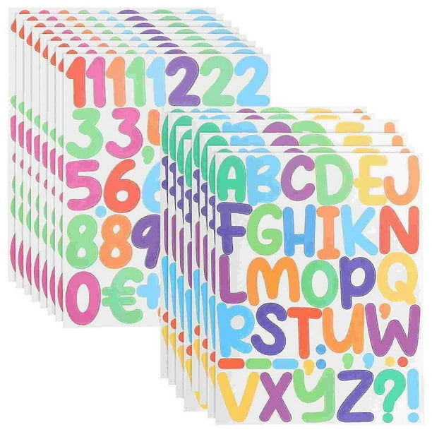16 Sheets Sticker Decoration Number Decals Stickers Letters for Poster Board Alphabet Crafts Scrapbook DIY Applique Small