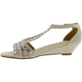 thumbnail image 3 of Bellini Laaris Womens Comfort Wedge T-Strap Sandal 7.5 Wide Natural Microsuede, 3 of 5